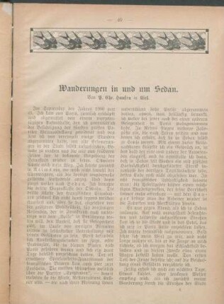 Wanderungen in und um Sedan. Von P. Chr. Hansen in Kiel.