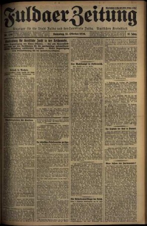 Ausgabe vom Samstag, den 11. Oktober 1930.