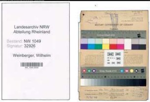 Entnazifizierung Wilhelm Weinberger , geb. 02.02.1898 (Bahnsekretaer)