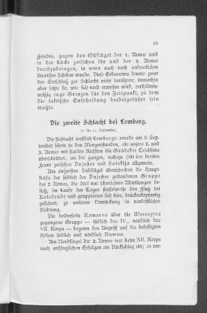 Die zweite Schlacht bei Lemberg.