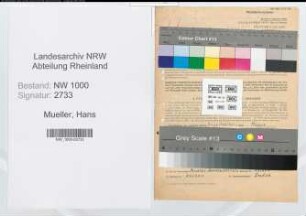 Entnazifizierung Hans Mueller, geb. 01.05.1903 (Angestellter)