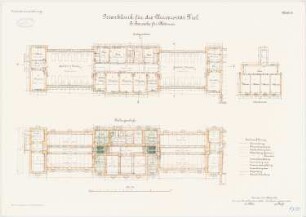 Irrenklinik der Christian-Albrechts-Universität Kiel Baracke für Männer: Grundriss KG, EG, 1:100