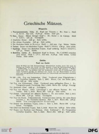 Griechische Münzen (Nr. 1-440)