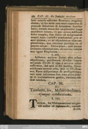 Cap. III. De Turcismo, seu, Muhammedismo, eiusque confutatione.