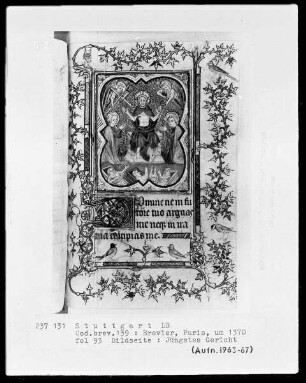 Lateinisches Stundenbuch — Bildseite mit Textanfang, Folio 93recto