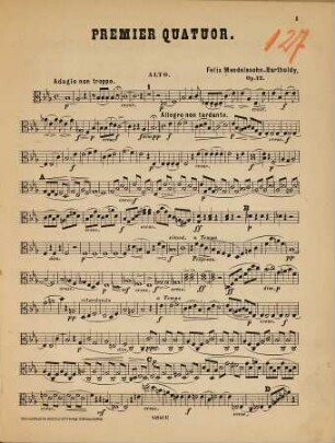 Trios, quatuors et quintettes, 6. Quatuor pour 2 violons, alto et violoncelle, op. 12