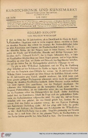 Neue Folge 34 = Jahrgang 58: Eduard Koloff