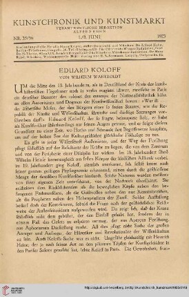 Neue Folge 34 = Jahrgang 58: Eduard Koloff