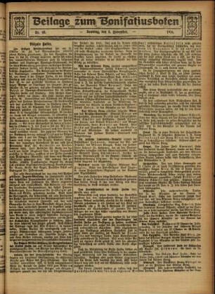 Zweite Ausgabe vom Sonntag, den 05. November 1916.