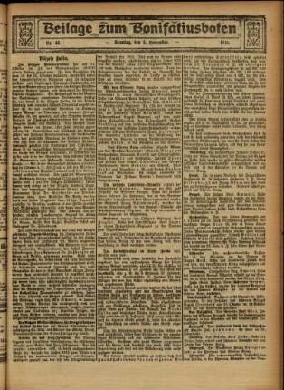 Zweite Ausgabe vom Sonntag, den 05. November 1916.