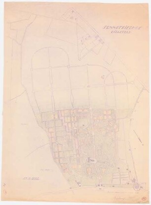 Sennefriedhof, Bielefeld: Grundriss 1:2000