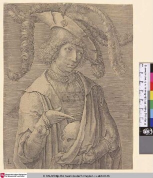 [Junger Mann mit Totenkopf; Young man with a skull]