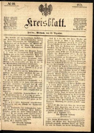 Ausgabe vom Mittwoch, den 13. Dezember 1871.