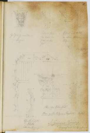 San Giorgio Maggiore, Venedig: Details (aus: Skizzen- und Fotoalbum 5)