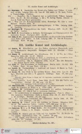 Antike Kunst und Sammelwerke (Nr. 340 - 1329)