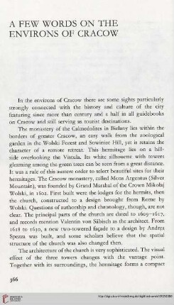 A Few Words on the Environs of Cracow