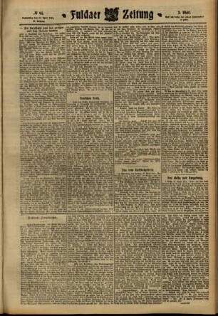 Zweite Ausgabe vom Donnerstag, den 27. April 1911.
