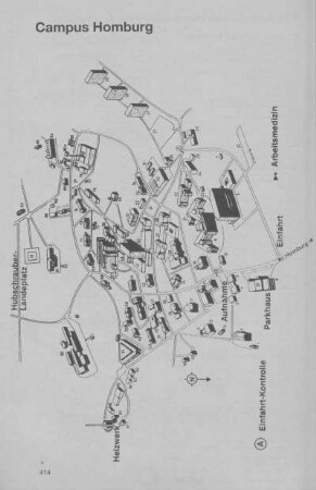 Lageplan Universitätskliniken Campus Homburg