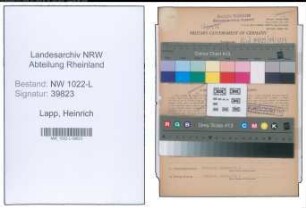 Entnazifizierung Heinrich Lapp , geb. 17.07.1899 (Bahnbeamter)