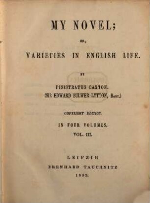 My novel; or, Varieties in English life, 3