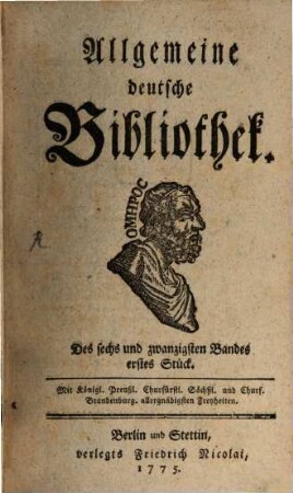 Allgemeine deutsche Bibliothek. 26. 1775
