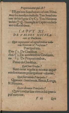 Caput XI. De Valore Notularum & Pausarum.
