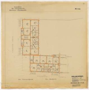 Wohnhausbebauung Elgersburger Straße, Berlin-Schmargendorf: Grundriss Obergeschoss 1:100