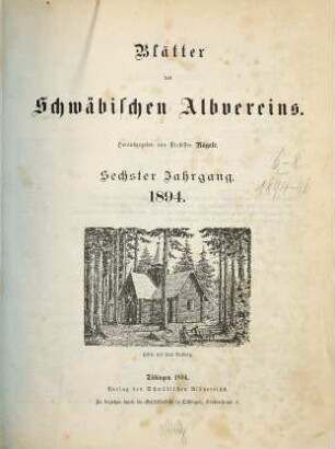 Blätter des Schwäbischen Albvereins. 6. 1894