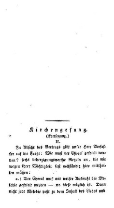 Kirchengesang : (Fortsetzung) ; (Fortsetzung folgt)