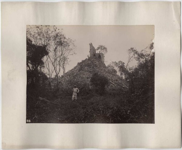 "Temple: view to S.80°W." (with expedition member)