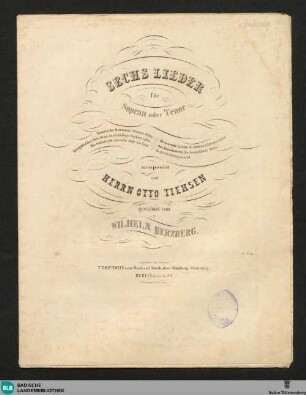 Sechs Lieder für eine Sopran oder Tenor : Op. 3
