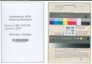 Entnazifizierung Christian Wimmers , geb. 17.04.1901 (Werkmeister)