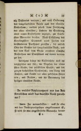 Zu welcher Regierungsart aus den Aristotelischen wird das deutsche Reich gerechnet?