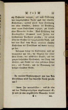 Zu welcher Regierungsart aus den Aristotelischen wird das deutsche Reich gerechnet?