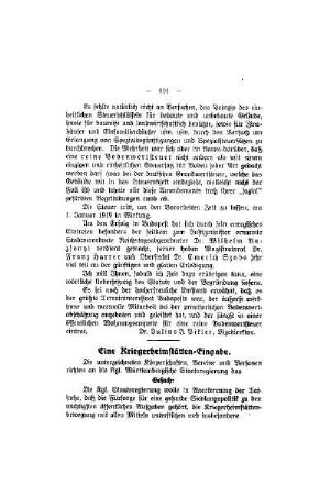 Eine Kriegerheimstätten-Eingabe