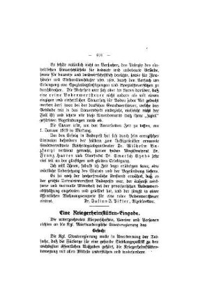 Eine Kriegerheimstätten-Eingabe