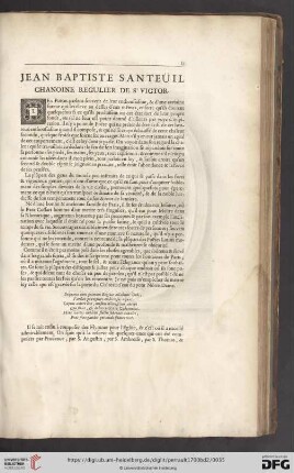 Jean Baptistre Santeüil chanoine regulier de St Victor