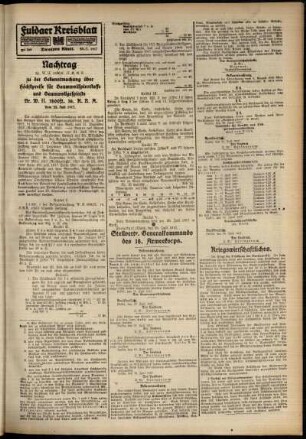 Zweite Ausgabe vom Mittwoch, den 25. Juli 1917.