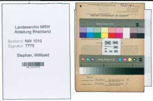 Entnazifizierung Willibald Stephan , geb. 27.09.1903 (Mechaniker)