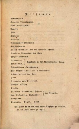Wallenstein : ein dramatisches Gedicht, 2. Wallensteins Tod