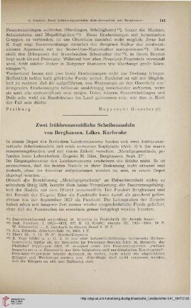 17: Zwei frühbronzezeitliche Scheibennadeln von Berghausen, Ldkrs. Karlsruhe
