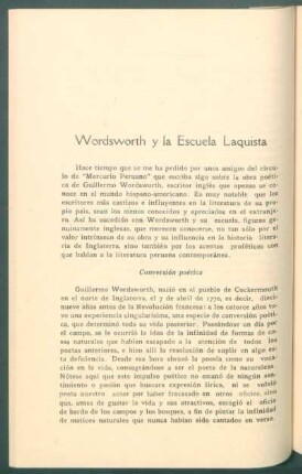 Wordsworth y la Escuela Laquista