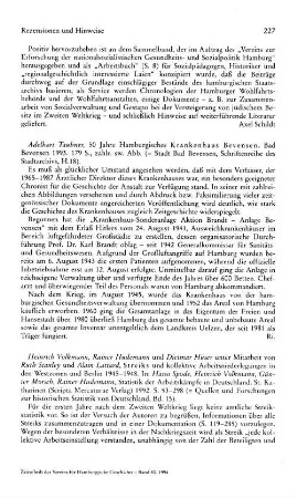 Taubner, Adelhart :: 50 Jahre Hamburgisches Krankenhaus Bevensen, (Stadt Bad Bevensen, Schriftenreihe des Stadtarchivs, 18) : Bad Bevensen, 1993