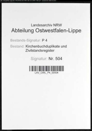 Kirchenbuchduplikate der katholischen Gemeinde Hüsten (GHT 1852-1858). (Gemeinde: Neheim-Hüsten, katholische Gemeinde Hüsten)