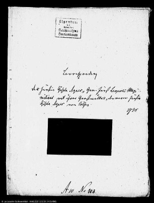 Korrespondenz der Fürstin Gisela Agnes von Anhalt-Dessau mit ihrer Großmutter, der verwitweten Fürstin Gisela Agnes von Köthen