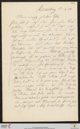 Heid. Hs. 3484,694: Brief von Eberhard Gothein an Marie Luise Gothein