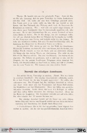 Neuwahl des ständigen Auschusses