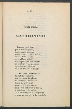 Parte sexta - Sacrificio