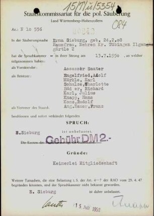 Sieburg, Erna