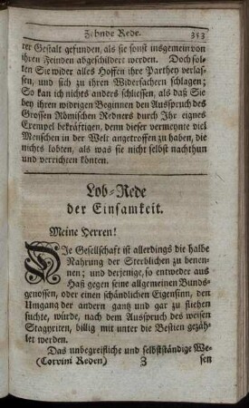 Lob-Rede der Einsamkeit.